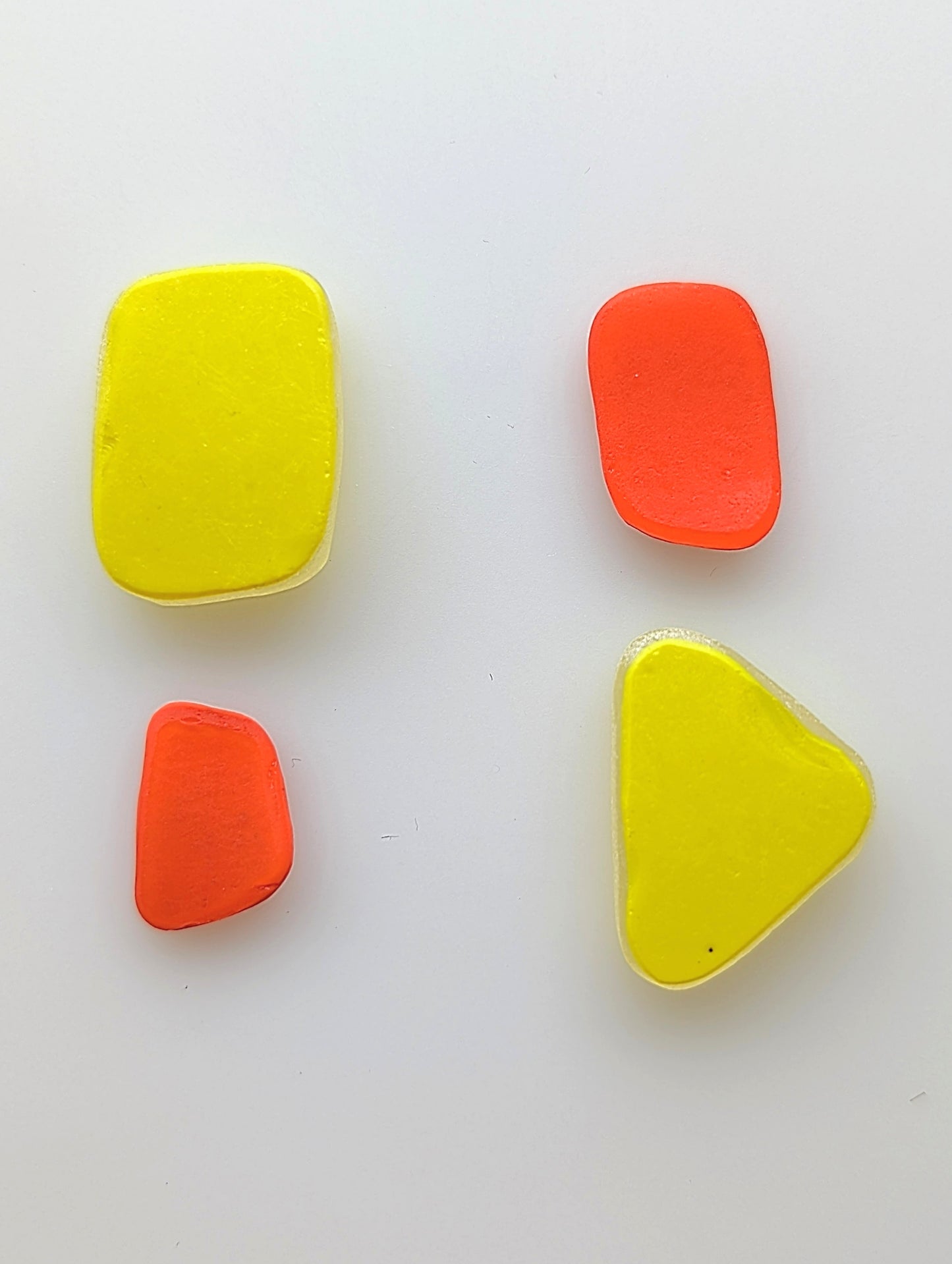 "Neon" odd pairs: Hand-shaped Edinburgh Sea-Pieces - Sea Glass & Sea Pottery