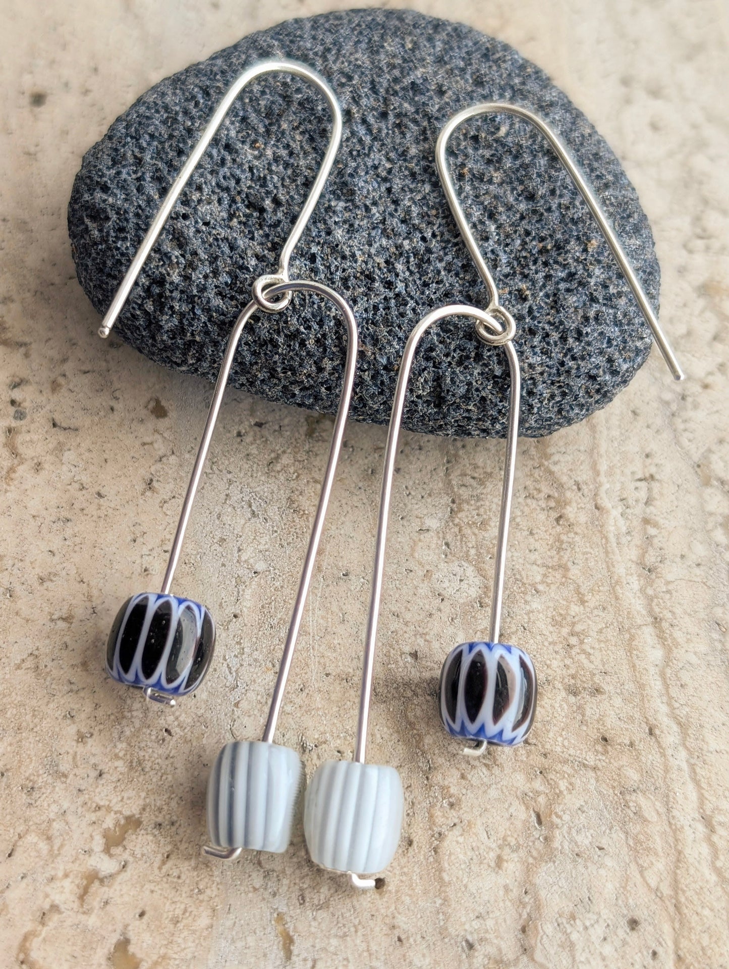 Sterling Silver Earrings with Glass Beads