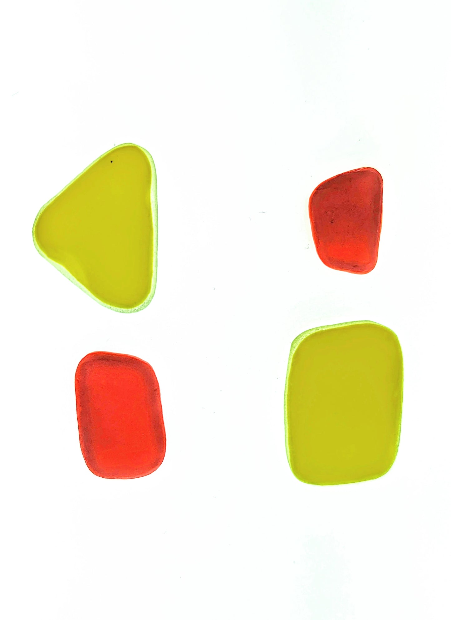 "Neon" odd pairs: Hand-shaped Edinburgh Sea-Pieces - Sea Glass & Sea Pottery