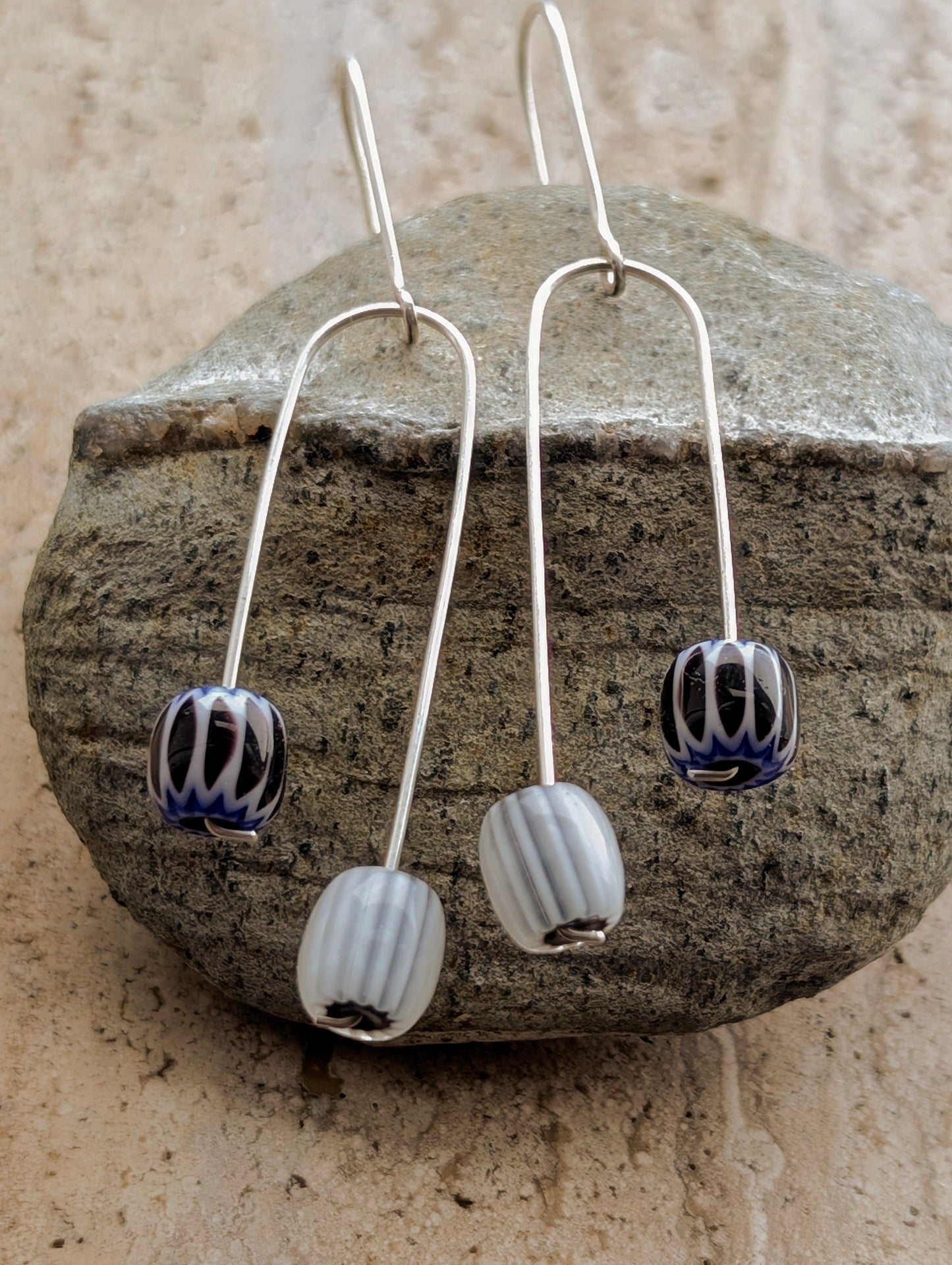Sterling Silver Earrings with Glass Beads