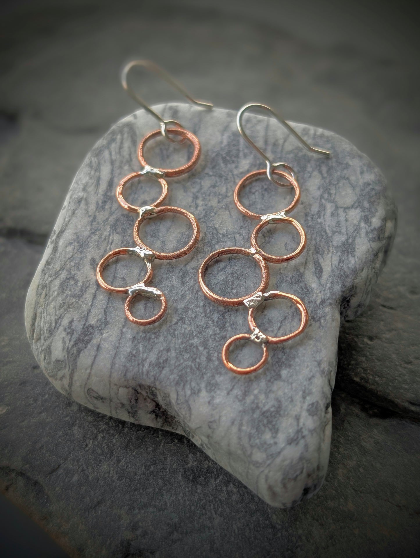 Washed-up Copper & Sterling Silver Earrings