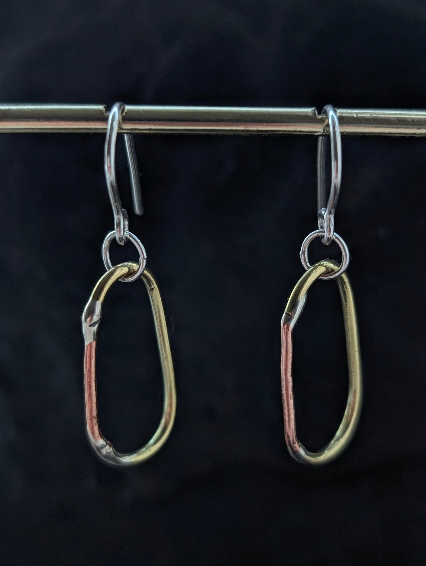 Mixed-Metal Hoop Earrings with Sterling Silver, Salvaged Brass & Washed-up Copper