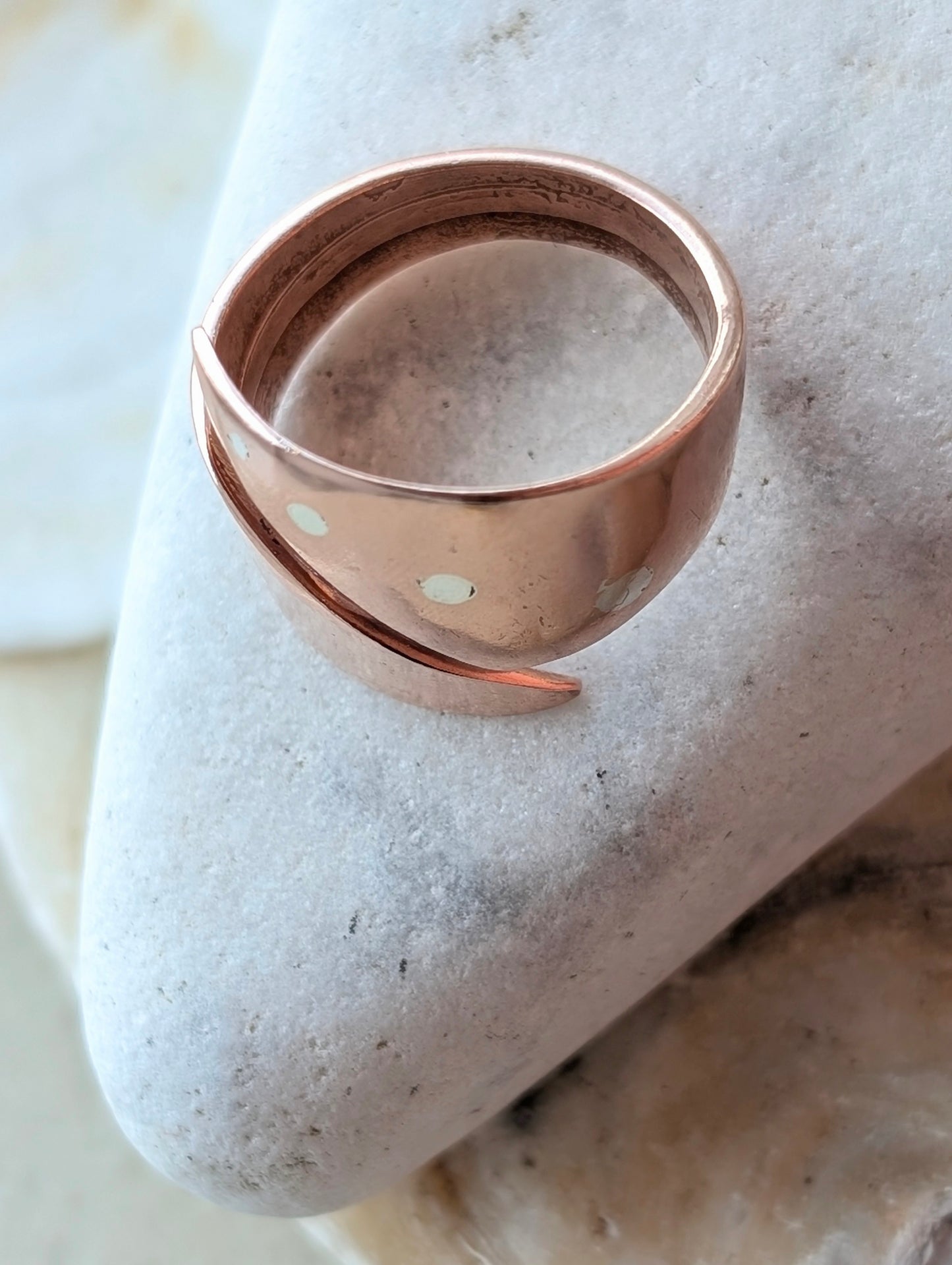 Unisex Washed-up Copper Adjustable Ring - all-sex / men's / women's
