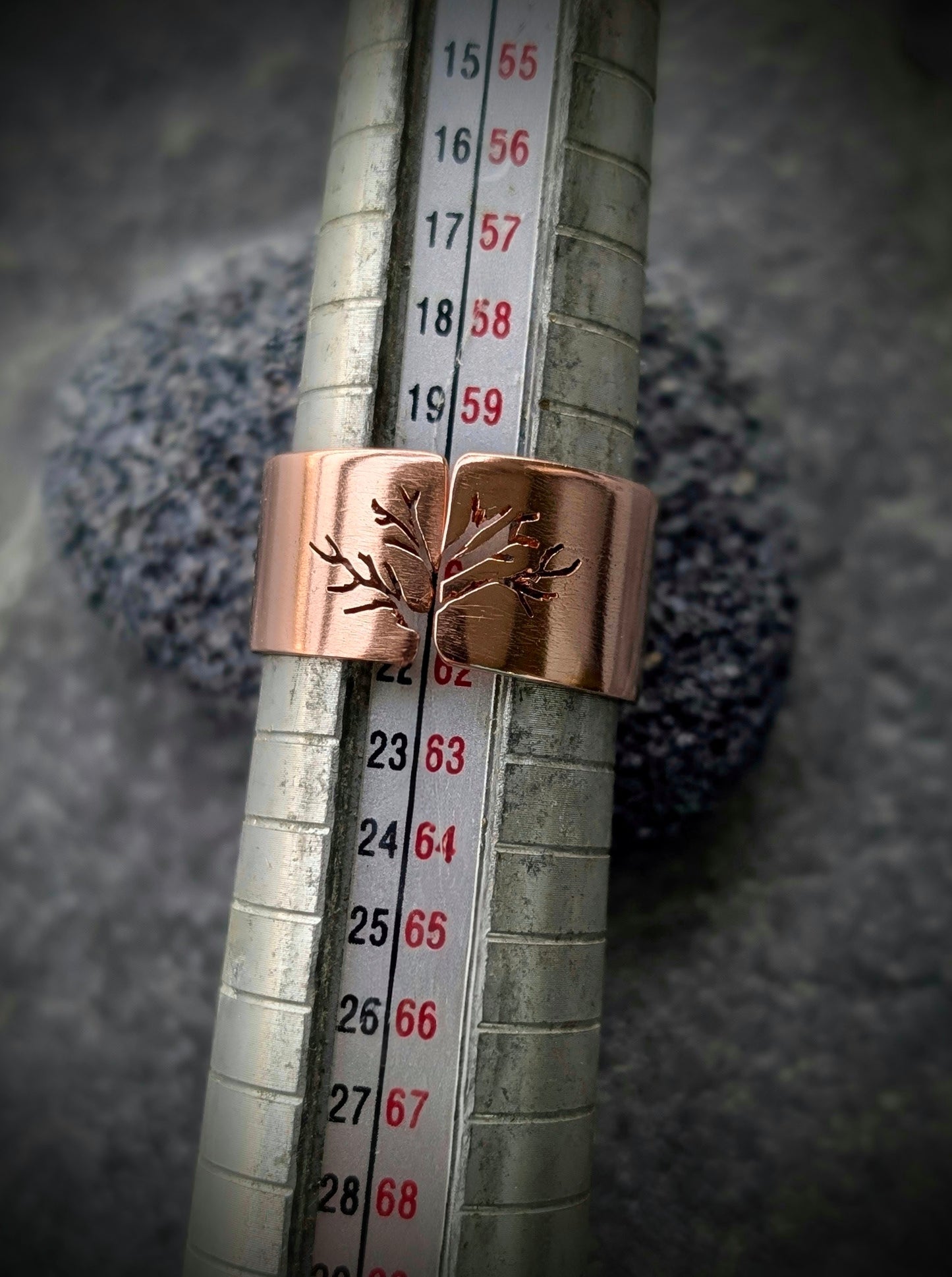 Men's Washed-up copper "Tree of Life" Adjustable Ring