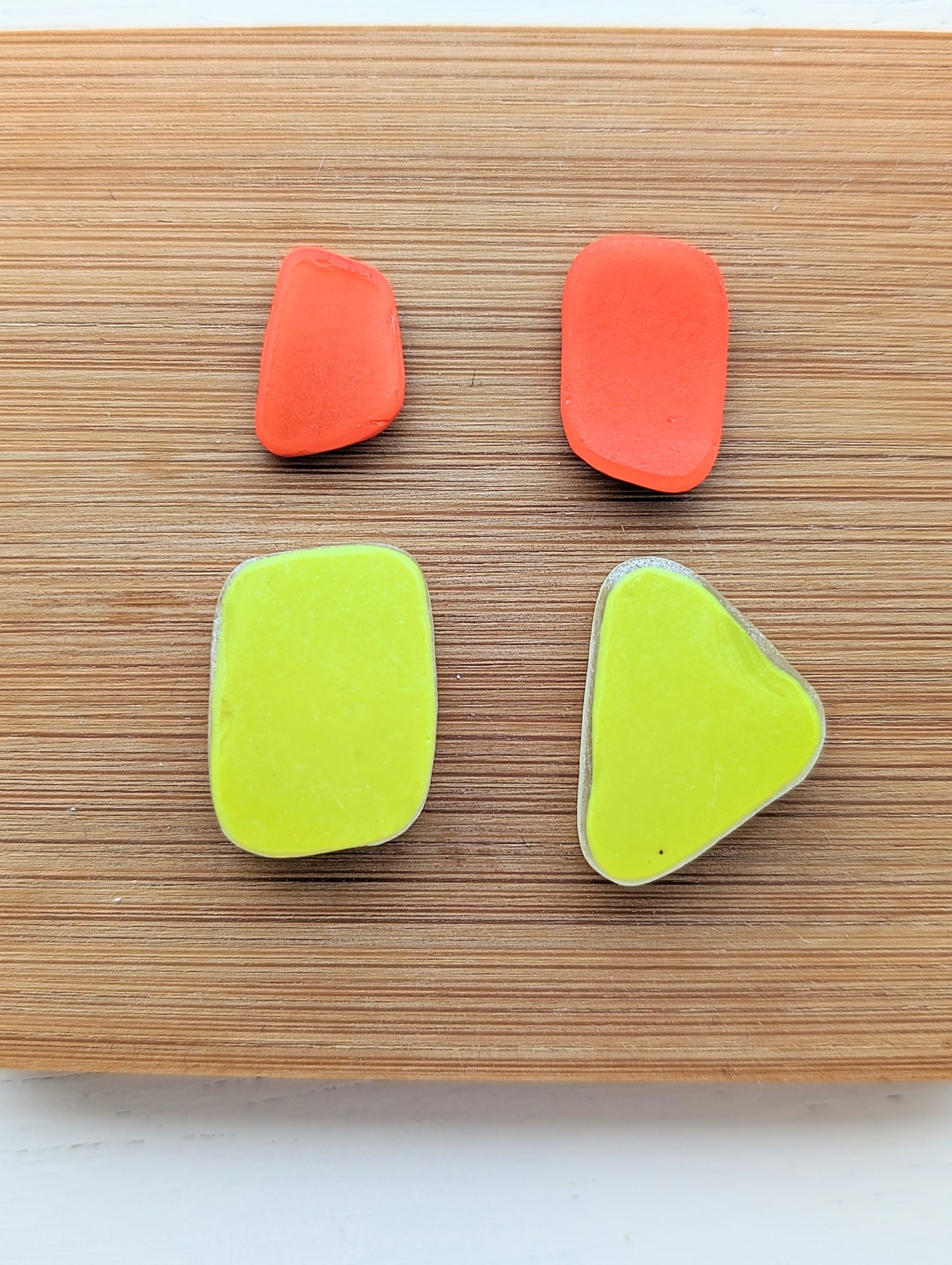 "Neon" odd pairs: Hand-shaped Edinburgh Sea-Pieces - Sea Glass & Sea Pottery