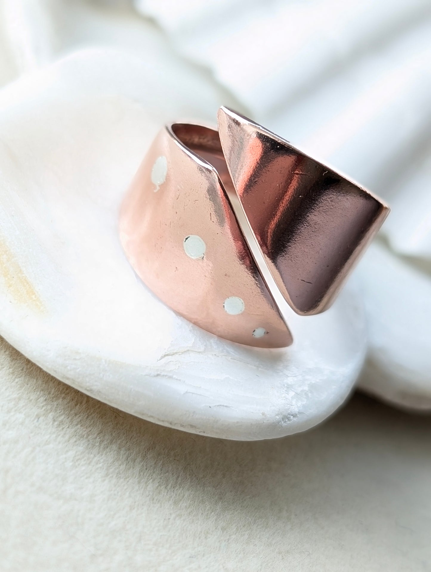 Unisex Washed-up Copper Adjustable Ring - all-sex / men's / women's