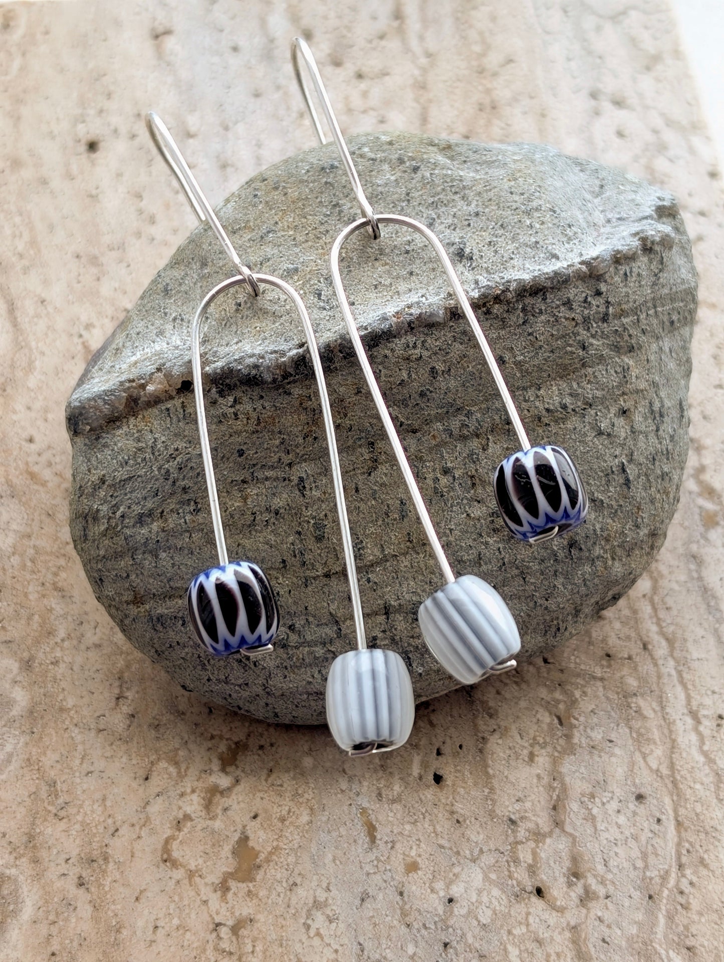 Sterling Silver Earrings with Glass Beads
