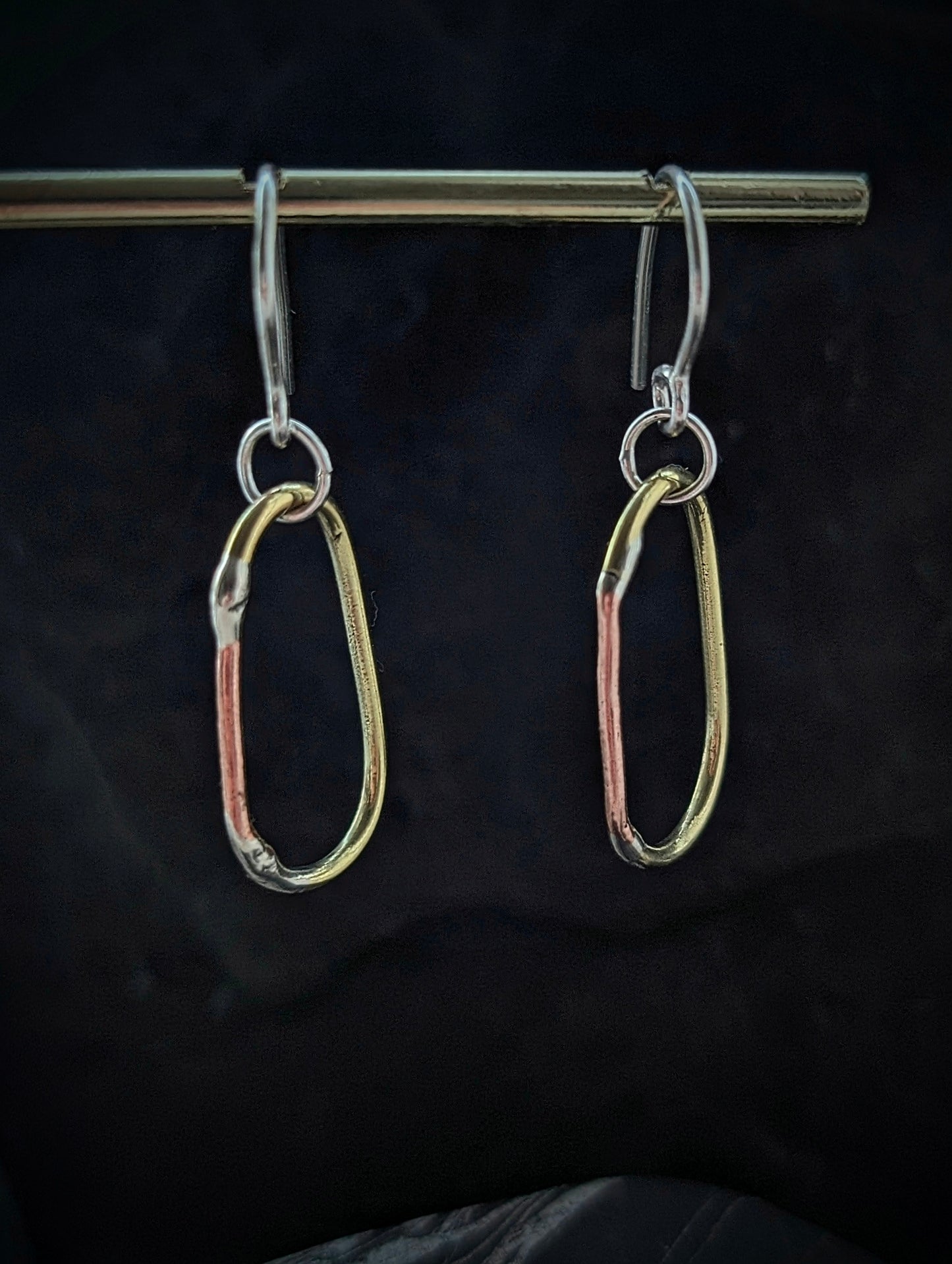 Mixed-Metal Hoop Earrings with Sterling Silver, Salvaged Brass & Washed-up Copper
