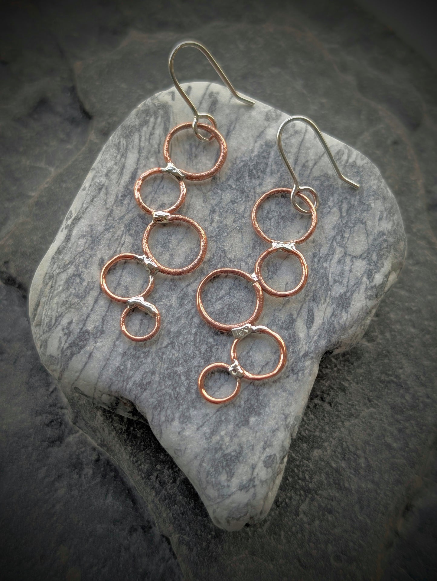 Washed-up Copper & Sterling Silver Earrings