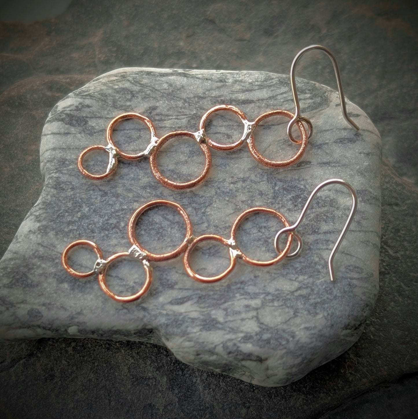 Washed-up Copper & Sterling Silver Earrings