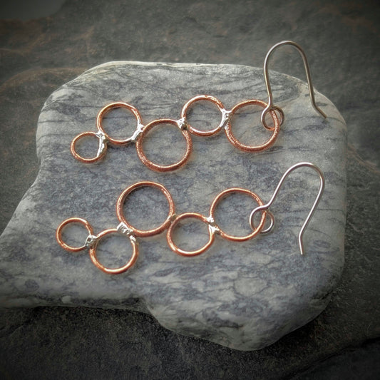 Washed-up Copper & Sterling Silver Earrings