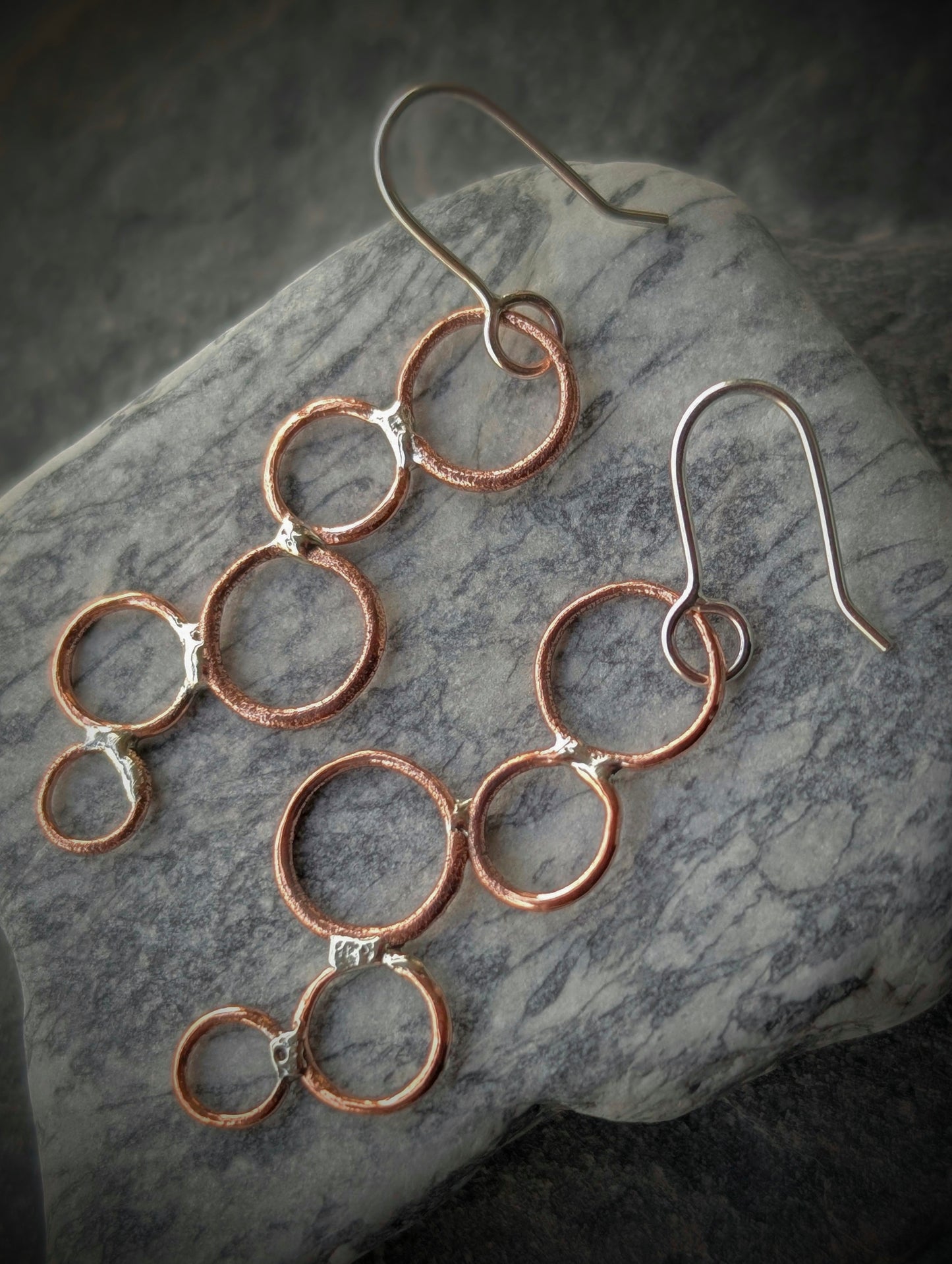 Washed-up Copper & Sterling Silver Earrings
