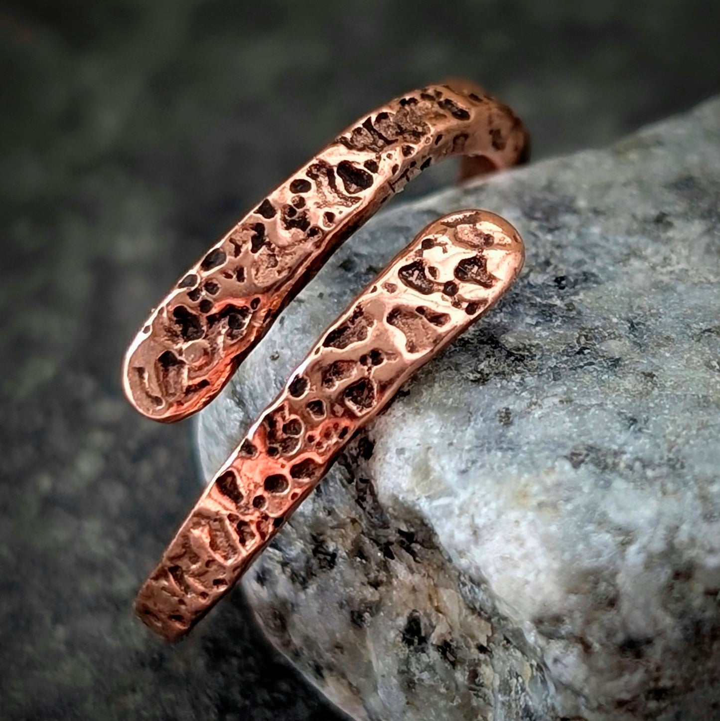 Textured Copper Adjustable Ring