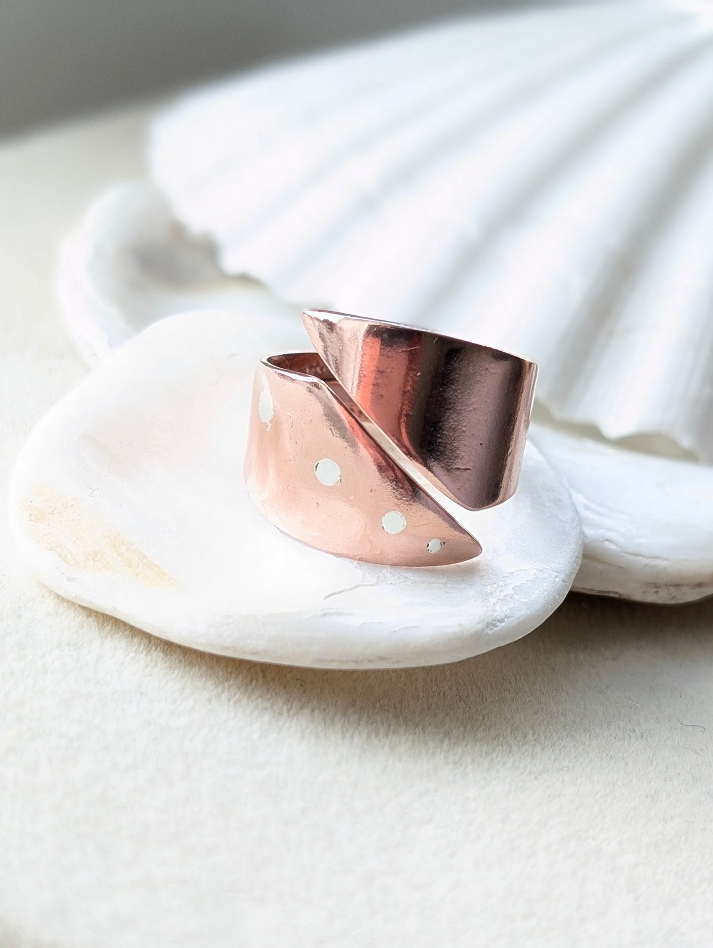 Unisex Washed-up Copper Adjustable Ring - all-sex / men's / women's