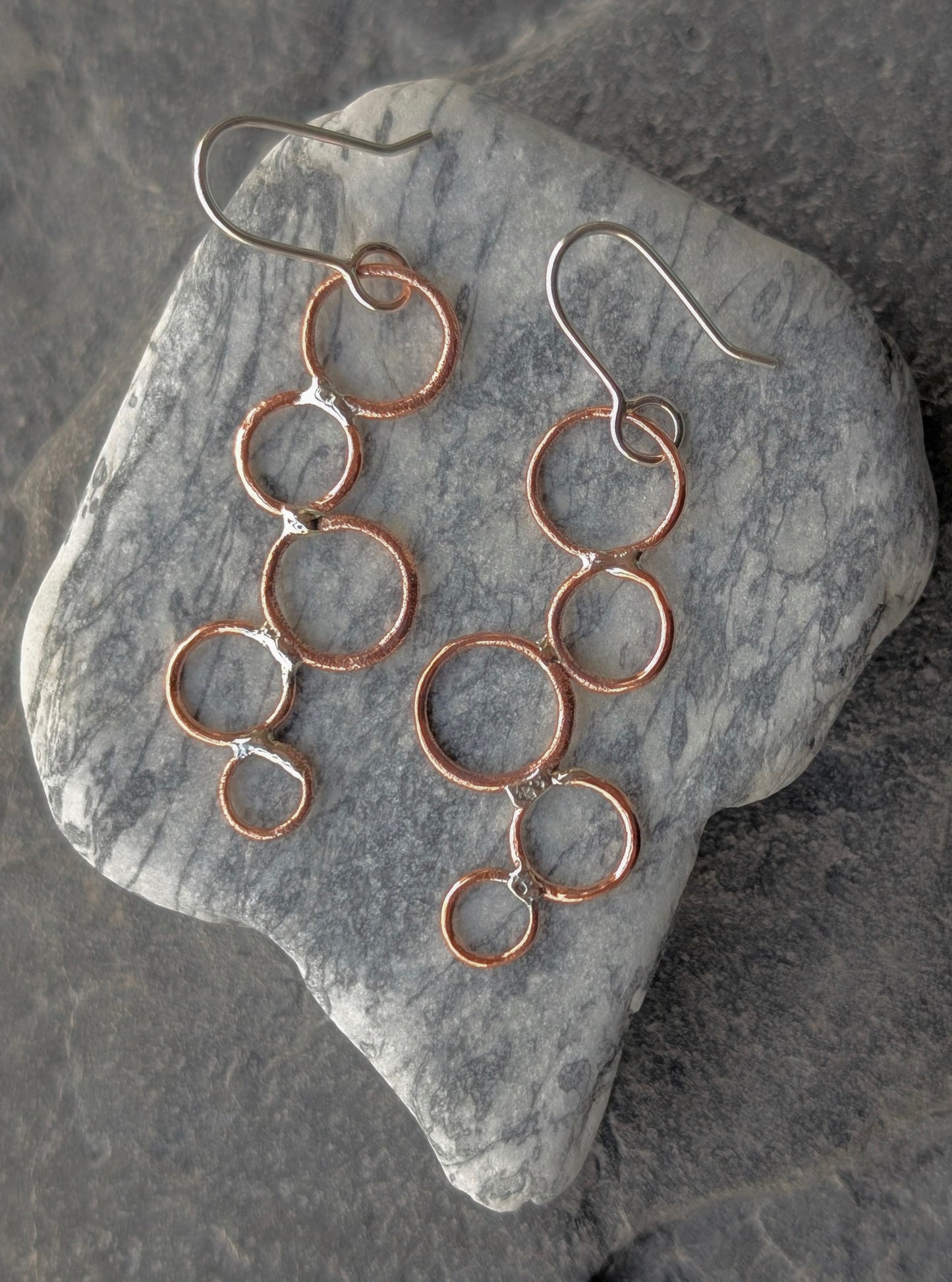 Washed-up Copper & Sterling Silver Earrings