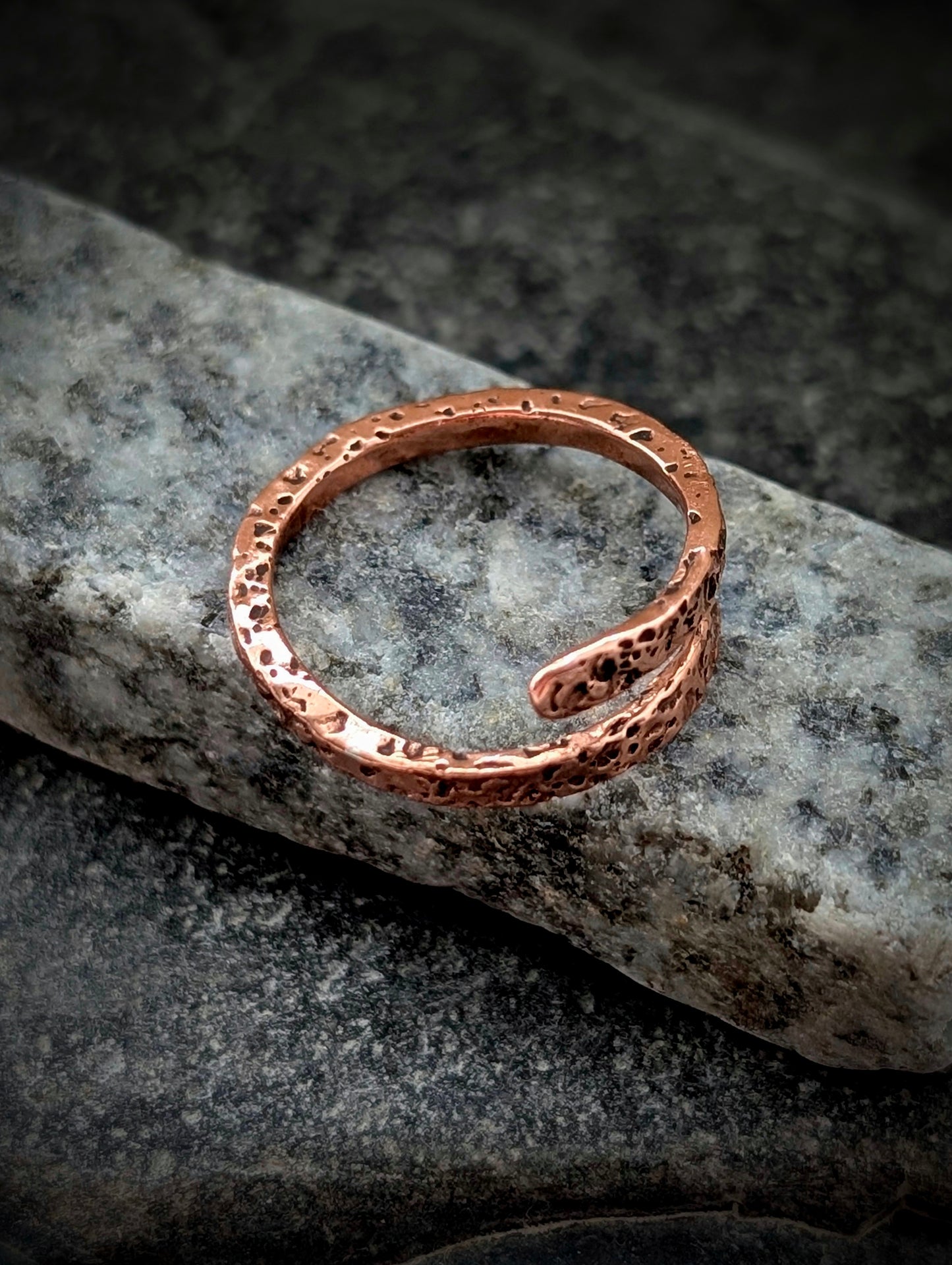 Textured Copper Adjustable Ring