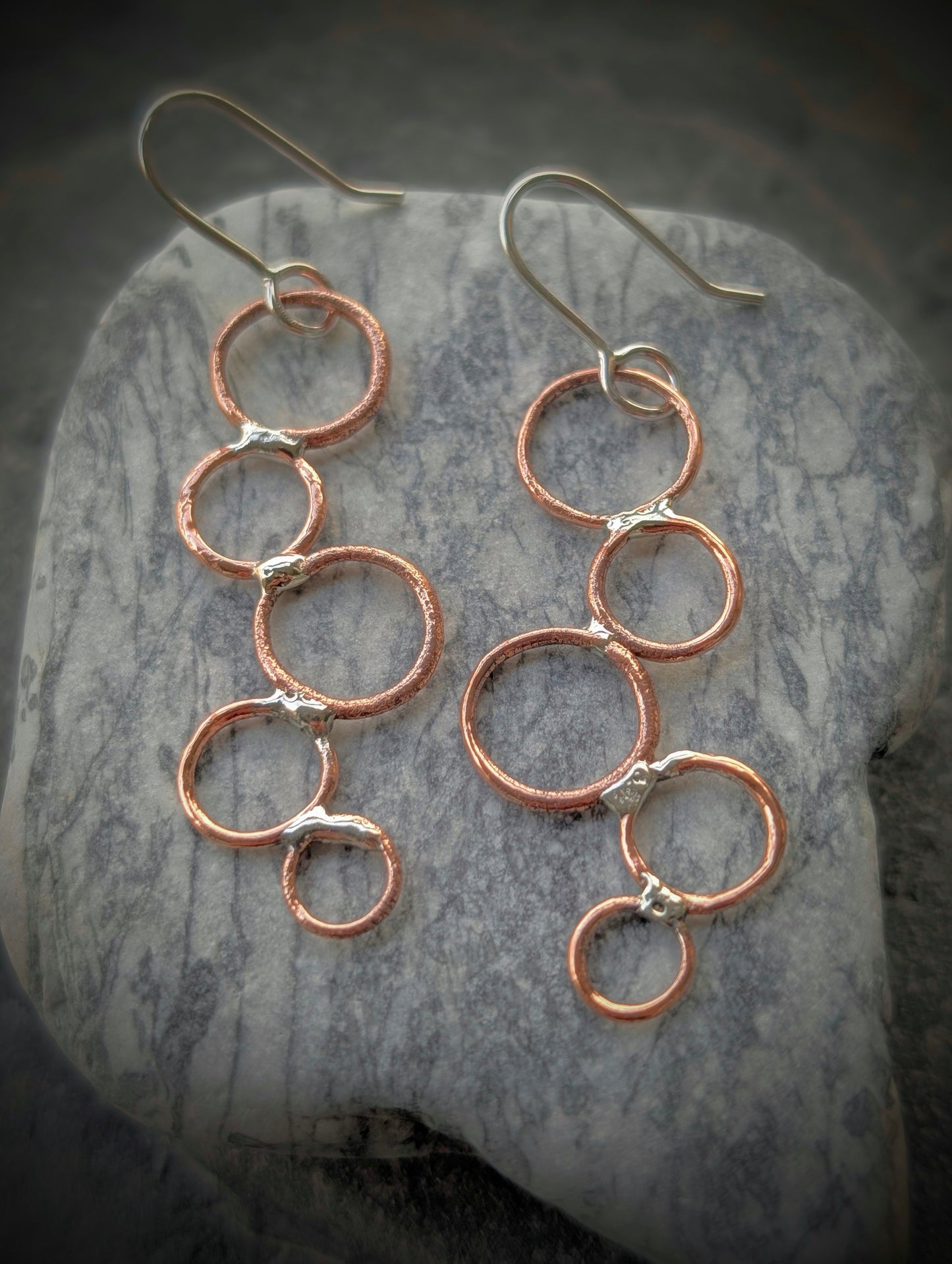 Washed-up Copper & Sterling Silver Earrings