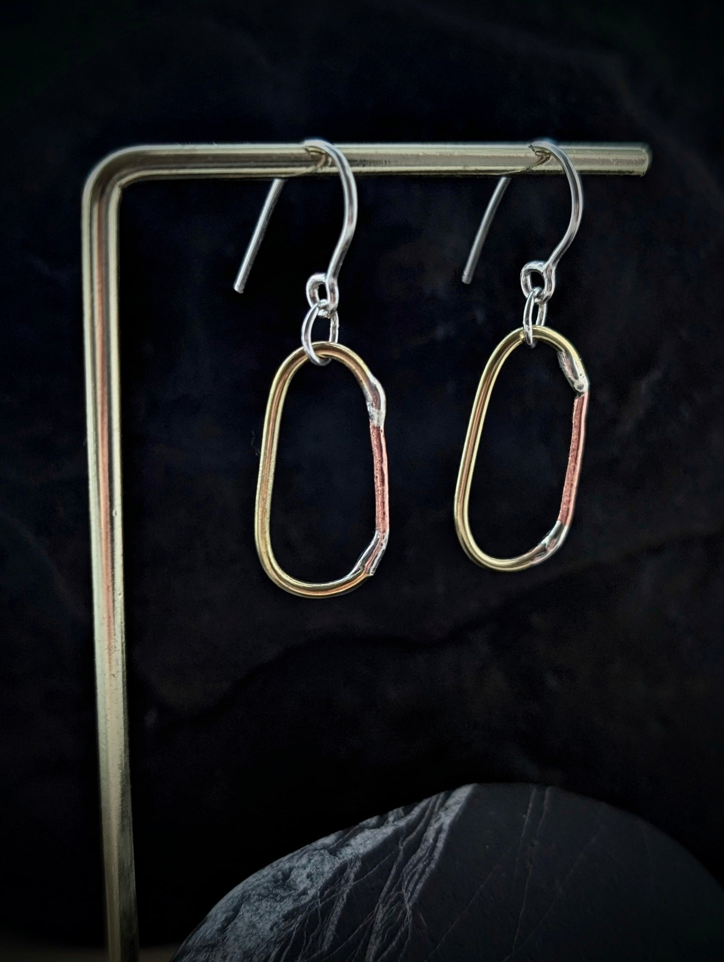 Mixed-Metal Hoop Earrings with Sterling Silver, Salvaged Brass & Washed-up Copper