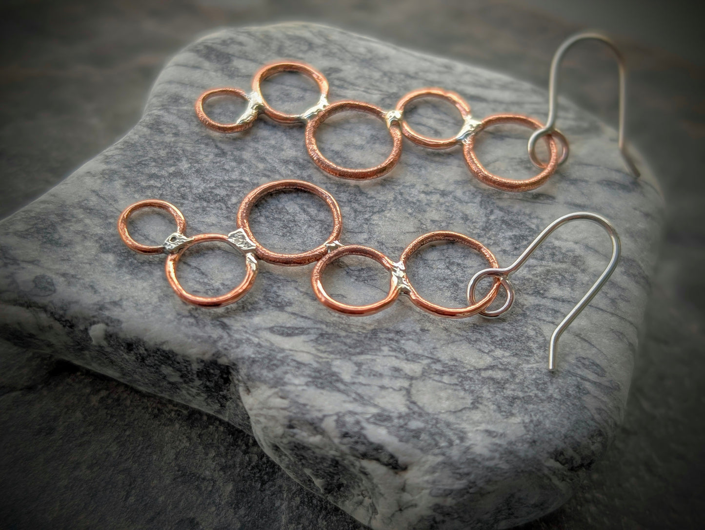 Washed-up Copper & Sterling Silver Earrings