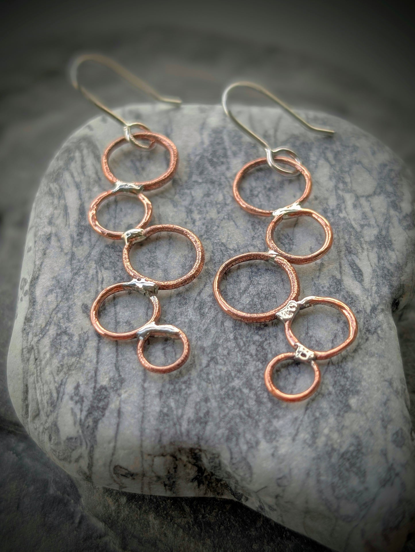 Washed-up Copper & Sterling Silver Earrings