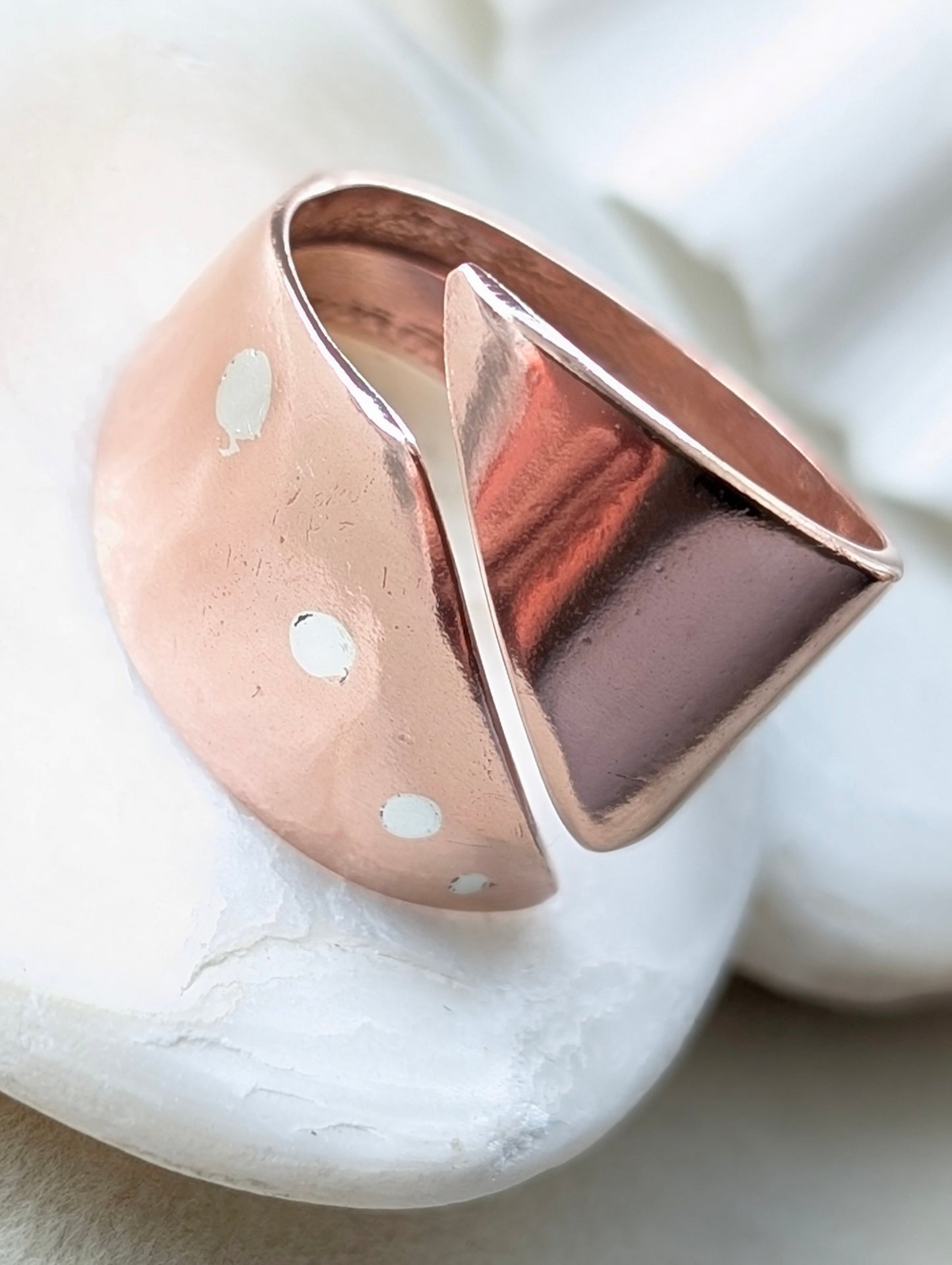 Unisex Washed-up Copper Adjustable Ring - all-sex / men's / women's