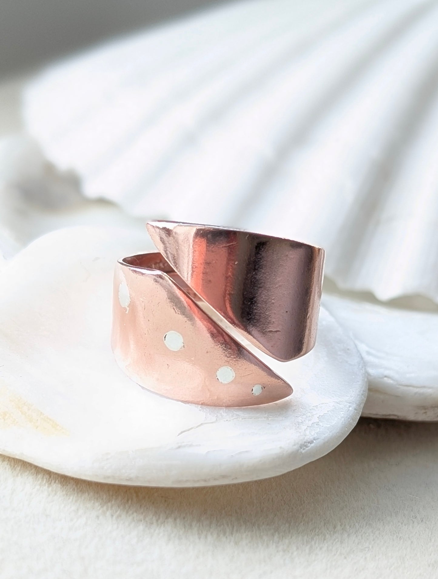 Unisex Washed-up Copper Adjustable Ring - all-sex / men's / women's