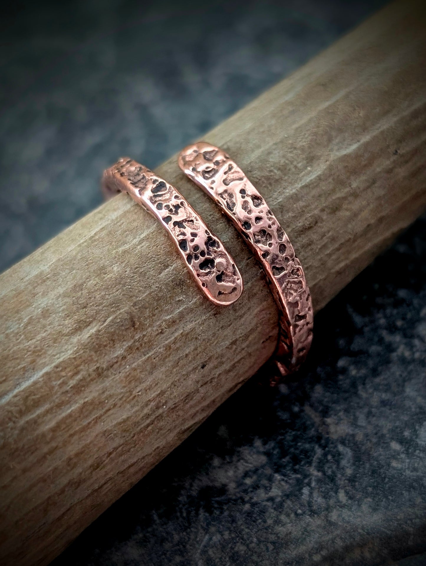 Textured Copper Adjustable Ring