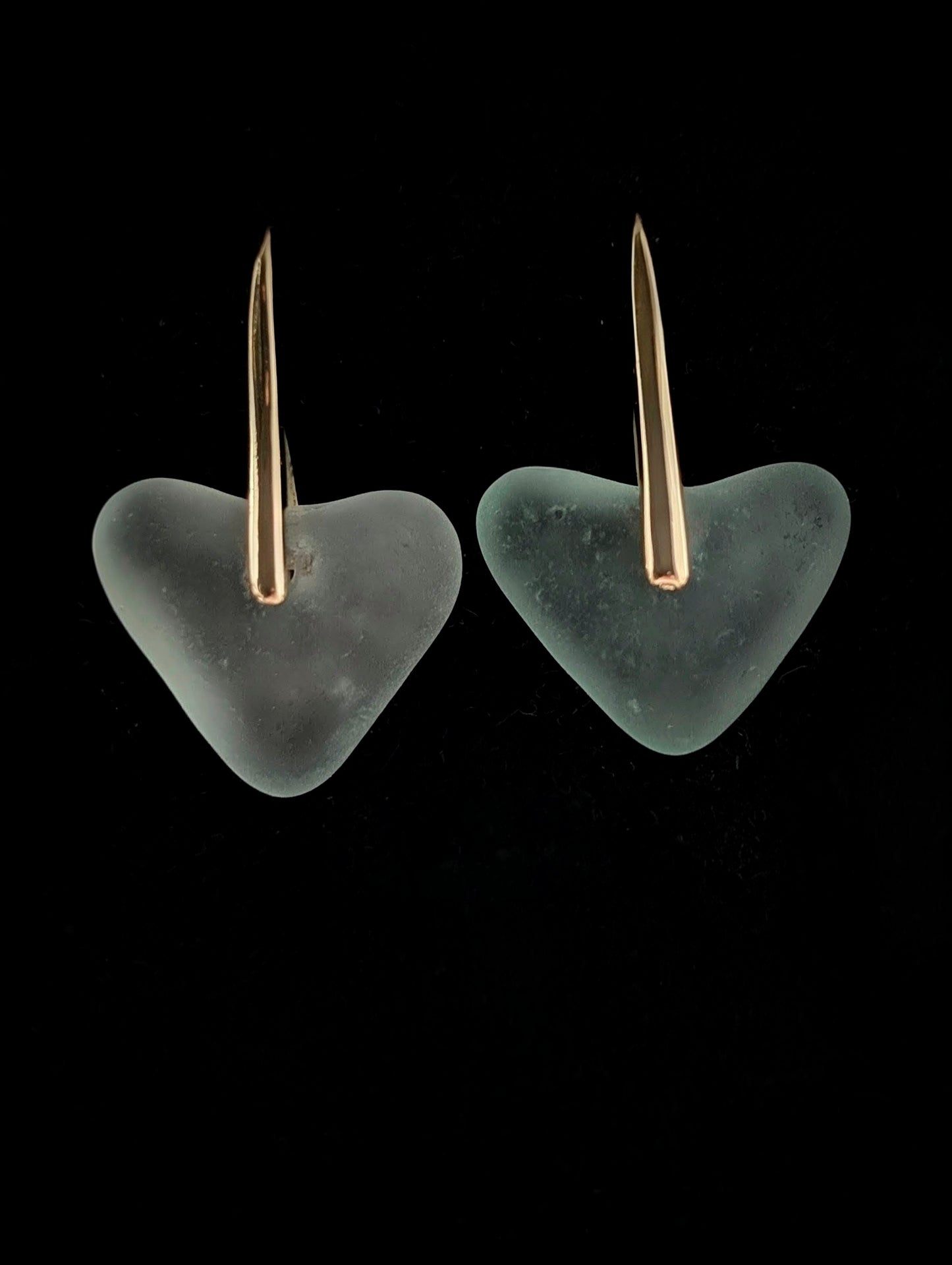 Gold Plated Edinburgh Sea Glass Heart Earrings
